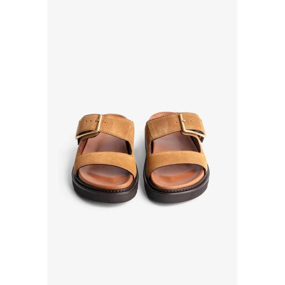 NEW ZADIG & VOLTAIRE women's alpha cecilia suede sandal in folk - Picture 2 of 4